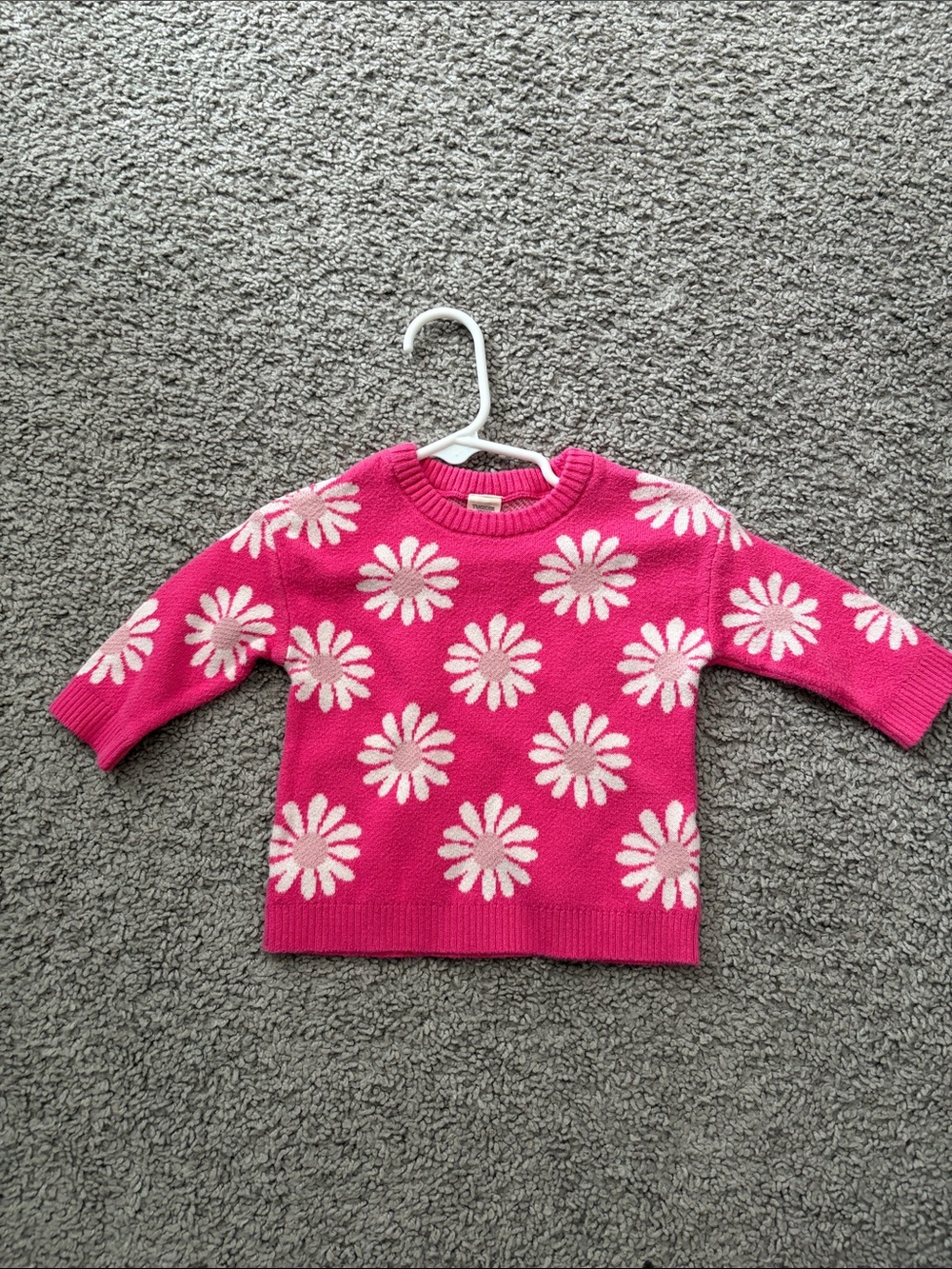 Tucker + Tate Hot Pink Daisy Knit Sweater